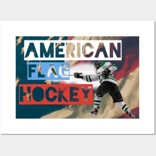 American flag hockey Posters and Art